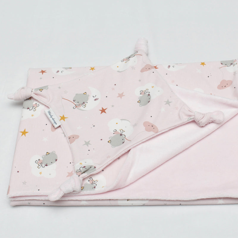 Doudou plat "Ourson rose"