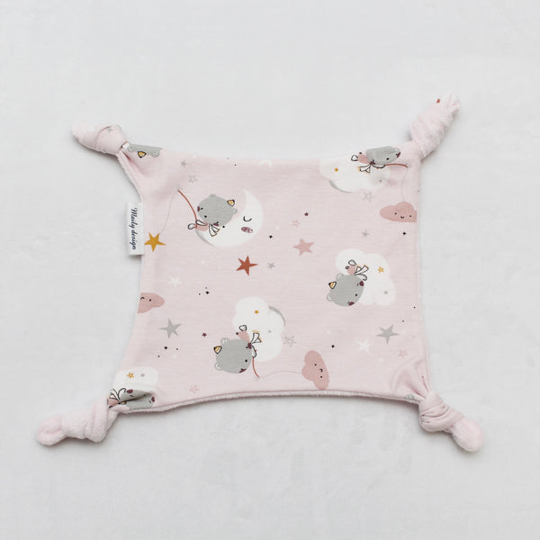 Doudou plat "Ourson rose"