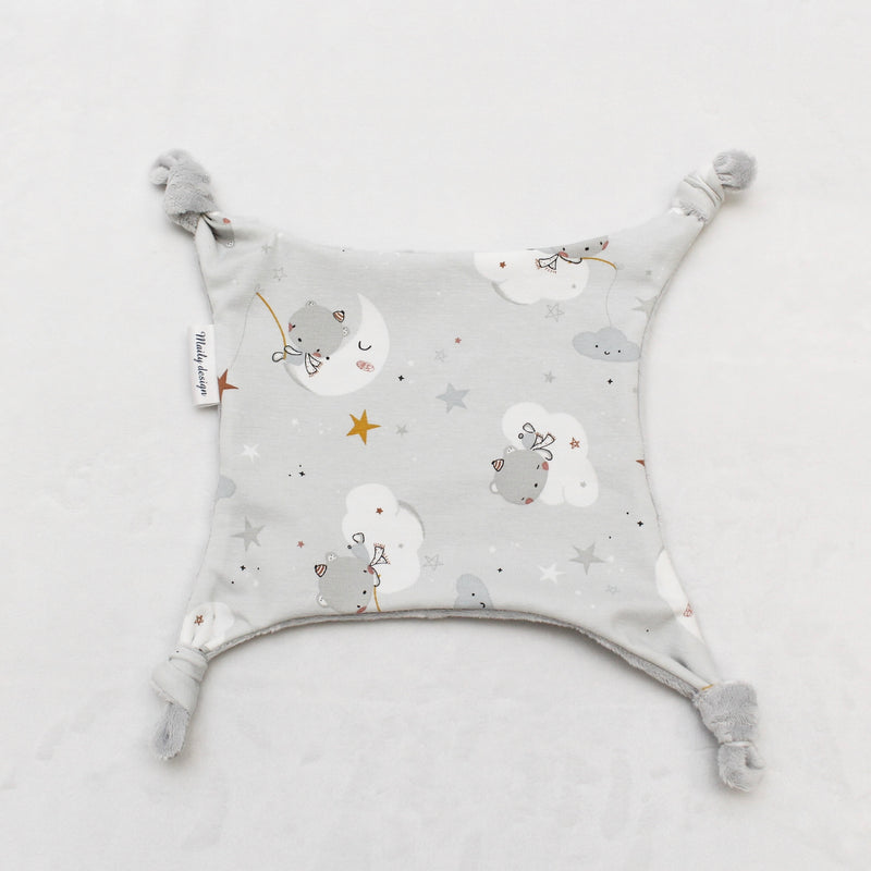 Doudou plat "Ourson gris"