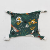 Doudou plat "Tropical, fond vert"