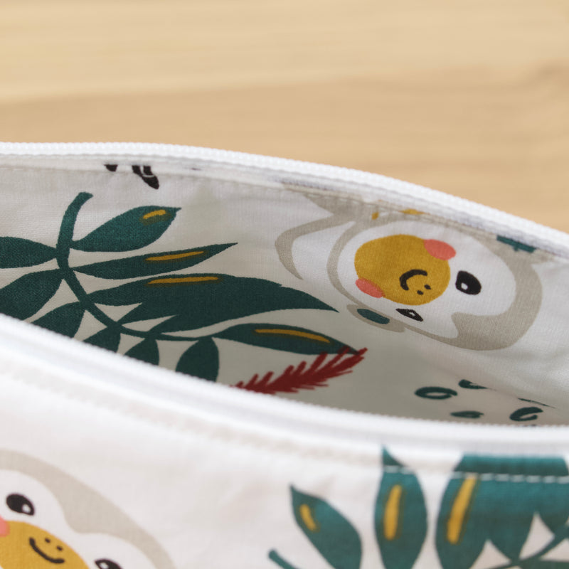 Trousse de rangement "Tropical, fond blanc"