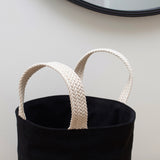 Panier de rangement en jeans noir